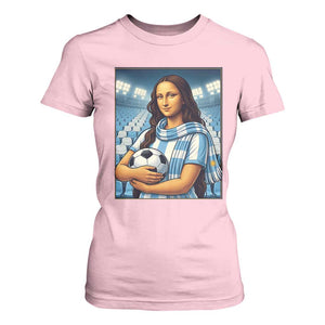 Funny Argentina Soccer Mona Lisa T Shirt For Women Football Fan Pride Graphic