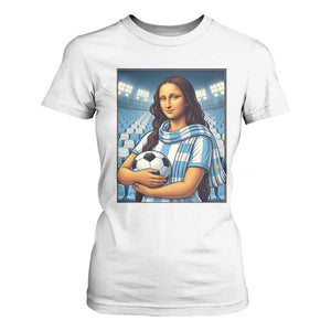 Funny Argentina Soccer Mona Lisa T Shirt For Women Football Fan Pride Graphic