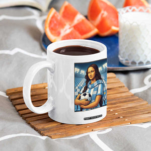 Funny Argentina Soccer Mona Lisa Coffee Mug Football Fan Pride Graphic