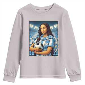 Funny Argentina Soccer Mona Lisa Youth Sweatshirt Football Fan Pride Graphic