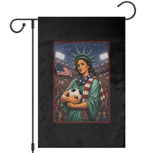 Funny Statue Of Liberty Soccer Gift Garden Flag USA Football Pride