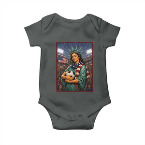 Funny Statue Of Liberty Soccer Gift Baby Onesie USA Football Pride
