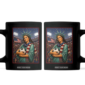 Funny Statue Of Liberty Soccer Gift Coffee Mug USA Football Pride
