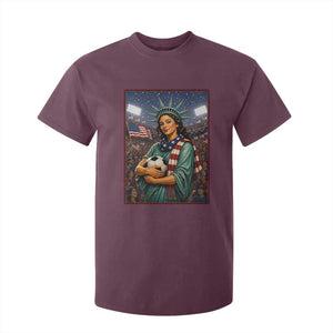 Funny Statue Of Liberty Soccer Gift T Shirt For Kid USA Football Pride