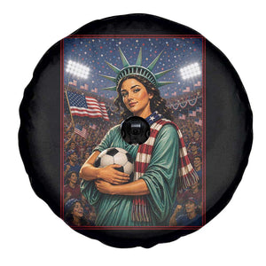 Funny Statue Of Liberty Soccer Gift Spare Tire Cover USA Football Pride