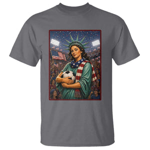 Funny Statue Of Liberty Soccer Gift T Shirt USA Football Pride