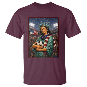 Funny Statue Of Liberty Soccer Gift T Shirt USA Football Pride