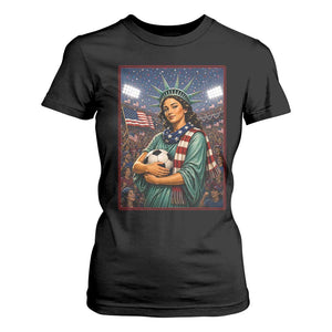Funny Statue Of Liberty Soccer Gift T Shirt For Women USA Football Pride