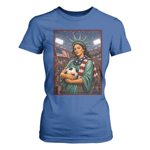 Funny Statue Of Liberty Soccer Gift T Shirt For Women USA Football Pride