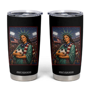 Funny Statue Of Liberty Soccer Gift Tumbler Cup USA Football Pride