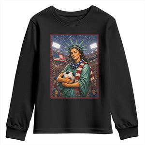 Funny Statue Of Liberty Soccer Gift Youth Sweatshirt USA Football Pride