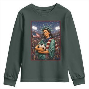 Funny Statue Of Liberty Soccer Gift Youth Sweatshirt USA Football Pride