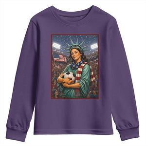 Funny Statue Of Liberty Soccer Gift Youth Sweatshirt USA Football Pride