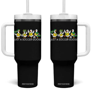 Funny Just A Soccer Goose Tumbler With Handle Brazil Football Fan