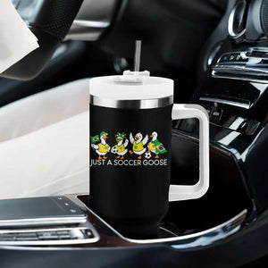 Funny Just A Soccer Goose Tumbler With Handle Brazil Football Fan