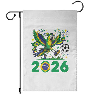 Funny Brazil Soccer Macaw Garden Flag 2026 Football Fan Graphic