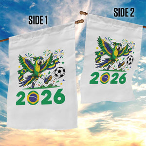 Funny Brazil Soccer Macaw Garden Flag 2026 Football Fan Graphic