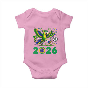 Funny Brazil Soccer Macaw Baby Onesie 2026 Football Fan Graphic