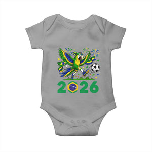 Funny Brazil Soccer Macaw Baby Onesie 2026 Football Fan Graphic