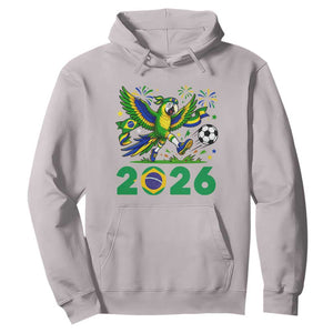 Funny Brazil Soccer Macaw Hoodie 2026 Football Fan Graphic