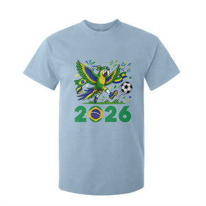 Funny Brazil Soccer Macaw T Shirt For Kid 2026 Football Fan Graphic