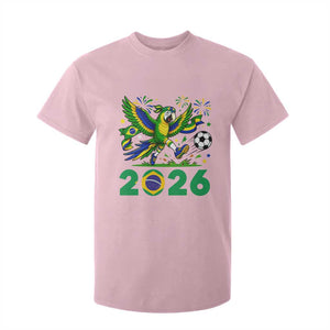 Funny Brazil Soccer Macaw T Shirt For Kid 2026 Football Fan Graphic
