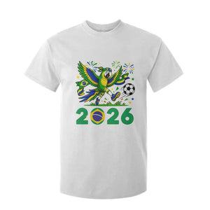 Funny Brazil Soccer Macaw T Shirt For Kid 2026 Football Fan Graphic