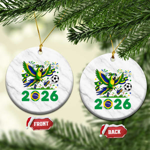 Funny Brazil Soccer Macaw Ceramic Ornament 2026 Football Fan Graphic