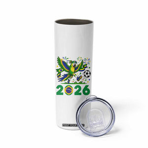 Funny Brazil Soccer Macaw Skinny Tumbler 2026 Football Fan Graphic