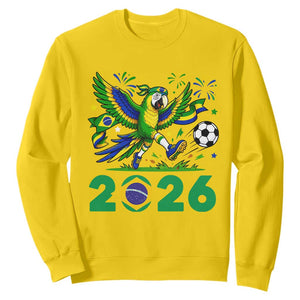 Funny Brazil Soccer Macaw Sweatshirt 2026 Football Fan Graphic