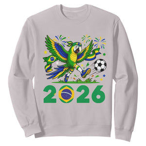 Funny Brazil Soccer Macaw Sweatshirt 2026 Football Fan Graphic
