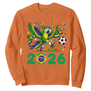 Funny Brazil Soccer Macaw Sweatshirt 2026 Football Fan Graphic