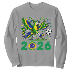 Funny Brazil Soccer Macaw Sweatshirt 2026 Football Fan Graphic