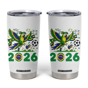 Funny Brazil Soccer Macaw Tumbler Cup 2026 Football Fan Graphic