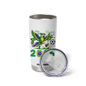 Funny Brazil Soccer Macaw Tumbler Cup 2026 Football Fan Graphic