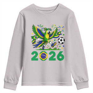 Funny Brazil Soccer Macaw Youth Sweatshirt 2026 Football Fan Graphic