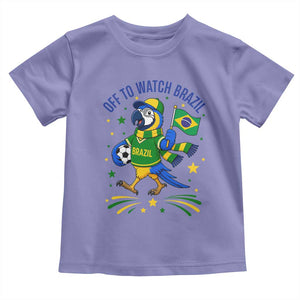 Off To Watch Brazil Toddler T Shirt Funny Tropical Bird Soccer Fan