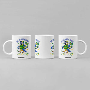 Off To Watch Brazil Coffee Mug Funny Tropical Bird Soccer Fan