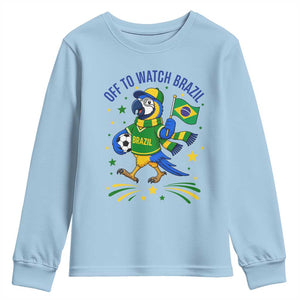 Off To Watch Brazil Youth Sweatshirt Funny Tropical Bird Soccer Fan