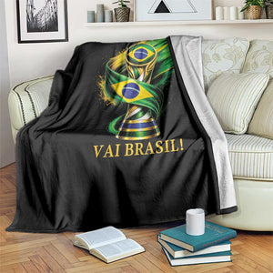 Brazil Soccer Fan 2026 Gift Throw Blanket Vai Brasil