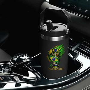 Brazil Soccer Fan 2026 Gift Flip Straw Tumbler Vai Brasil