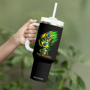 Brazil Soccer Fan 2026 Gift Tumbler With Handle Vai Brasil