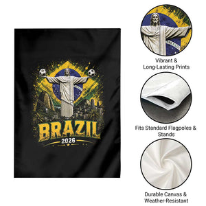 Brazilian Futbol 2026 Garden Flag Christ The Redeemer Football Pride