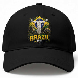 Brazilian Futbol 2026 Baseball Cap Christ The Redeemer Football Pride