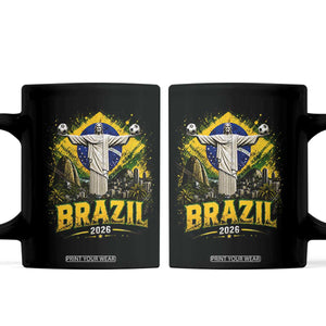 Brazilian Futbol 2026 Coffee Mug Christ The Redeemer Football Pride