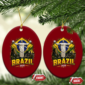 Brazilian Futbol 2026 Ceramic Ornament Christ The Redeemer Football Pride