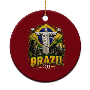 Brazilian Futbol 2026 Ceramic Ornament Christ The Redeemer Football Pride