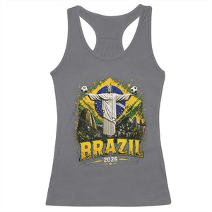 Brazilian Futbol 2026 Racerback Tank Top Christ The Redeemer Football Pride