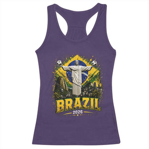 Brazilian Futbol 2026 Racerback Tank Top Christ The Redeemer Football Pride