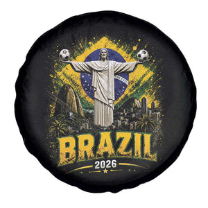 Brazilian Futbol 2026 Spare Tire Cover Christ The Redeemer Football Pride